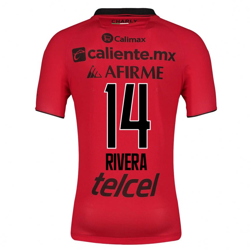 Kinder Fußball Christian Rivera #14 Rot Heimtrikot Trikot 2023/24 T-Shirt Luxemburg