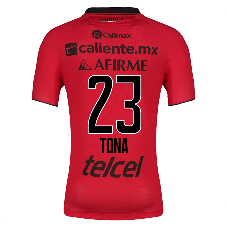 Kinder Fußball Iván Tona #23 Rot Heimtrikot Trikot 2023/24 T-Shirt Luxemburg