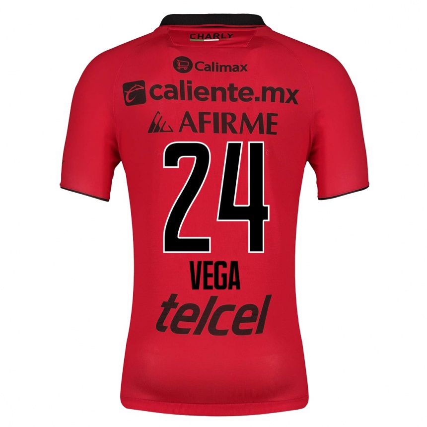 Kinder Fußball Jesús Vega #24 Rot Heimtrikot Trikot 2023/24 T-Shirt Luxemburg