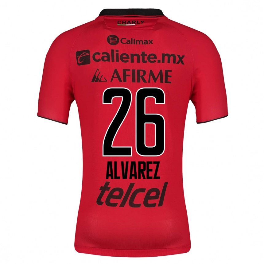 Kinder Fußball Efraín Álvarez #26 Rot Heimtrikot Trikot 2023/24 T-Shirt Luxemburg