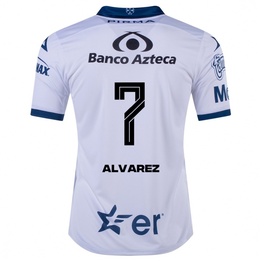Kinder Fußball Daniel Álvarez #7 Weiß Heimtrikot Trikot 2023/24 T-Shirt Luxemburg