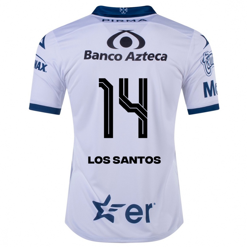 Kinder Fußball Lucas De Los Santos #14 Weiß Heimtrikot Trikot 2023/24 T-Shirt Luxemburg