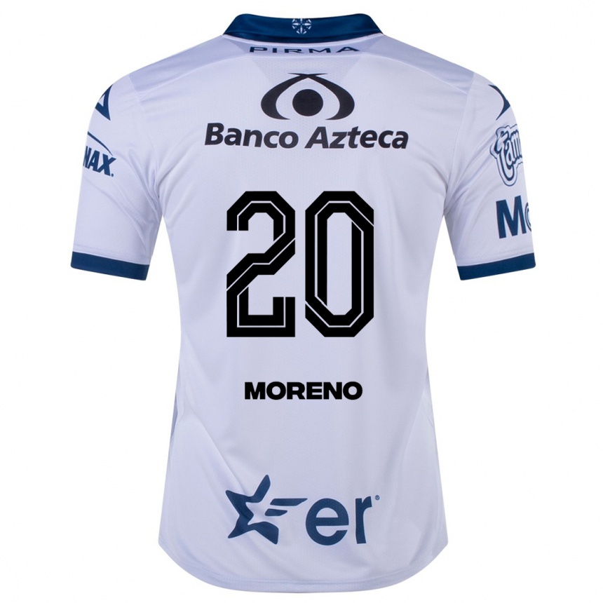 Kinder Fußball Ximena Moreno #20 Weiß Heimtrikot Trikot 2023/24 T-Shirt Luxemburg