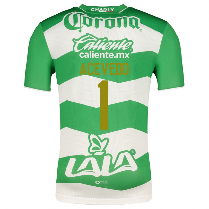 Kinder Fußball Carlos Acevedo #1 Grün Heimtrikot Trikot 2023/24 T-Shirt Luxemburg