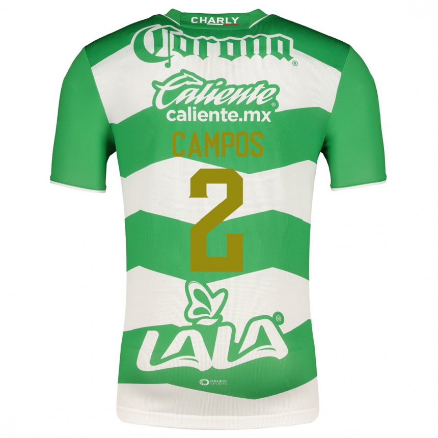 Kinder Fußball Omar Campos #2 Grün Heimtrikot Trikot 2023/24 T-Shirt Luxemburg