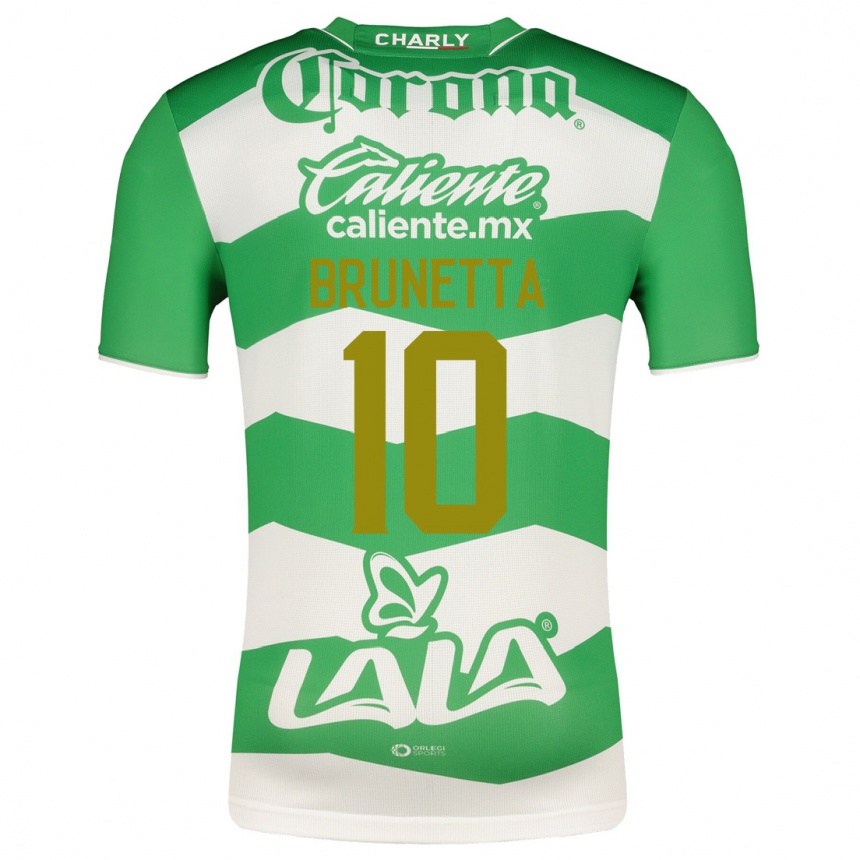 Kinder Fußball Juan Brunetta #10 Grün Heimtrikot Trikot 2023/24 T-Shirt Luxemburg