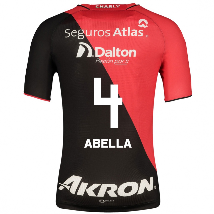 Kinder Fußball José Abella #4 Schwarz Heimtrikot Trikot 2023/24 T-Shirt Luxemburg