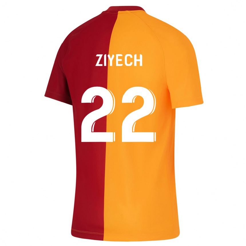 Kinder Fußball Hakim Ziyech #22 Orangefarben Heimtrikot Trikot 2023/24 T-Shirt Luxemburg