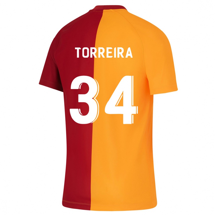 Kinder Fußball Lucas Torreira #34 Orangefarben Heimtrikot Trikot 2023/24 T-Shirt Luxemburg
