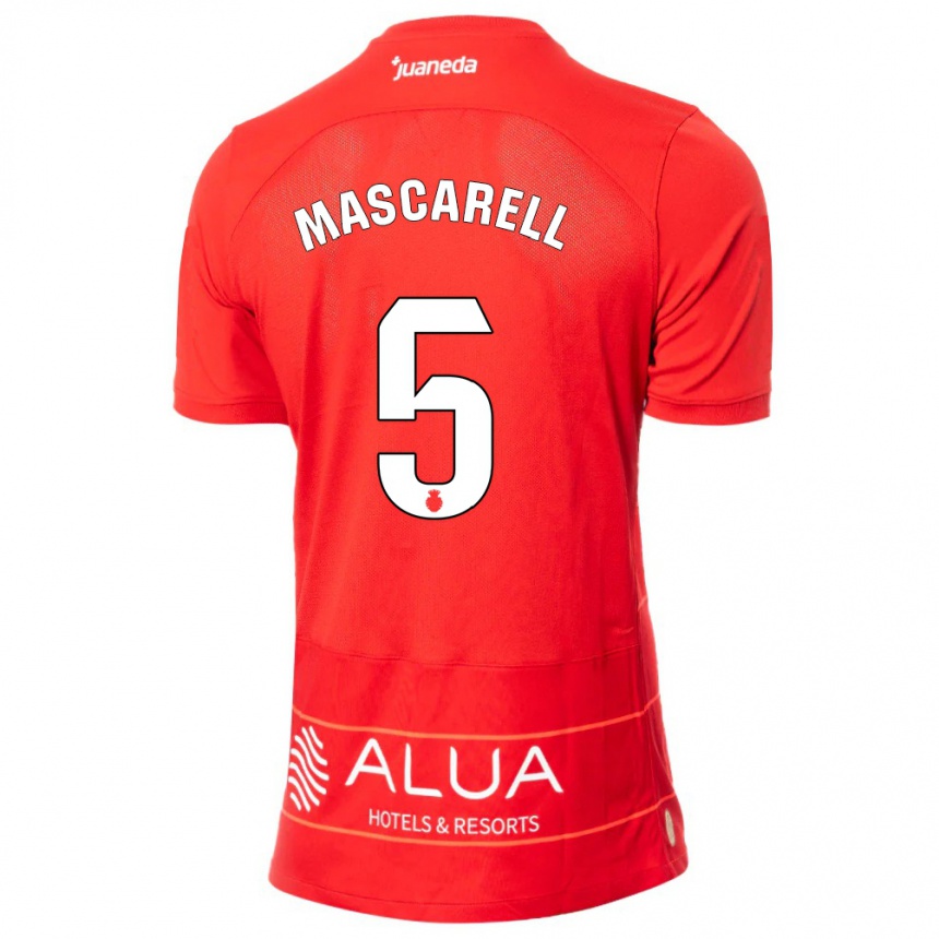 Kinder Fußball Omar Mascarell #5 Rot Heimtrikot Trikot 2023/24 T-Shirt Luxemburg