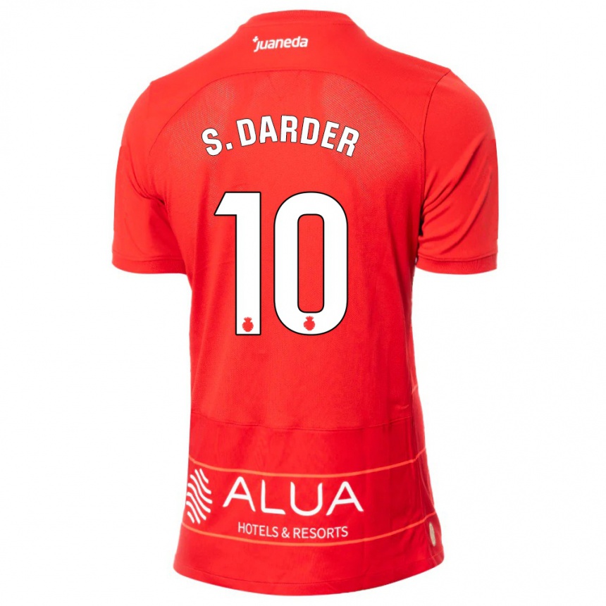 Kinder Fußball Sergi Darder #10 Rot Heimtrikot Trikot 2023/24 T-Shirt Luxemburg