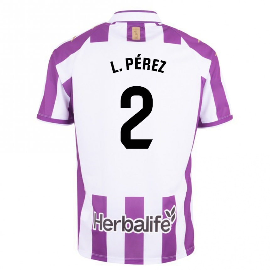 Kinder Fußball Luis Pérez #2 Lila Heimtrikot Trikot 2023/24 T-Shirt Luxemburg
