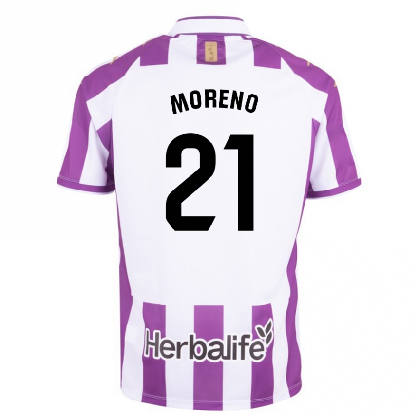 Kinder Fußball Xavi Moreno #21 Lila Heimtrikot Trikot 2023/24 T-Shirt Luxemburg