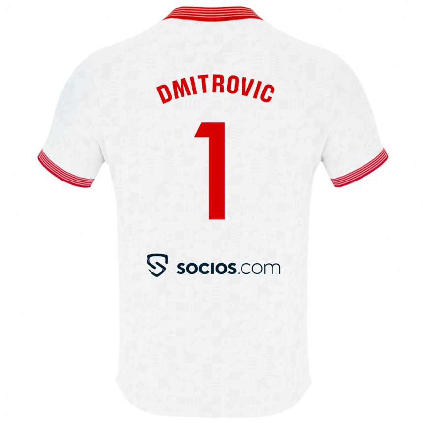 Kinder Fußball Marko Dmitrović #1 Weiß Heimtrikot Trikot 2023/24 T-Shirt Luxemburg