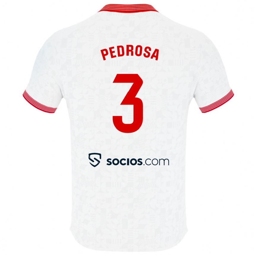 Kinder Fußball Adrià Pedrosa #3 Weiß Heimtrikot Trikot 2023/24 T-Shirt Luxemburg