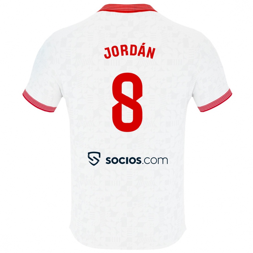 Kinder Fußball Joan Jordán #8 Weiß Heimtrikot Trikot 2023/24 T-Shirt Luxemburg