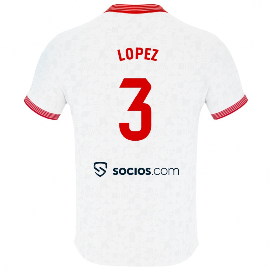 Kinder Fußball David López #3 Weiß Heimtrikot Trikot 2023/24 T-Shirt Luxemburg
