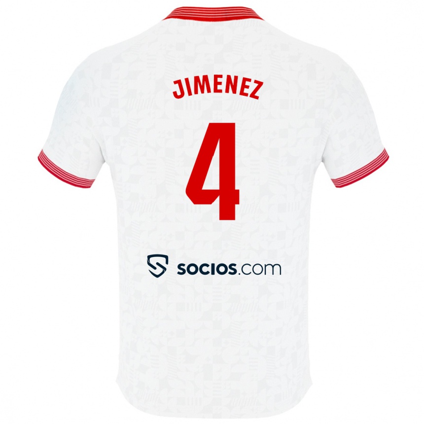 Kinder Fußball Diego Jiménez #4 Weiß Heimtrikot Trikot 2023/24 T-Shirt Luxemburg