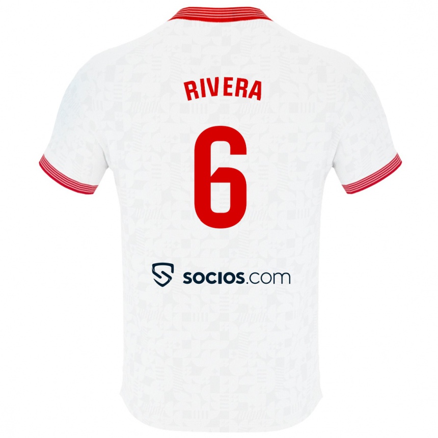 Kinder Fußball Pablo Rivera #6 Weiß Heimtrikot Trikot 2023/24 T-Shirt Luxemburg