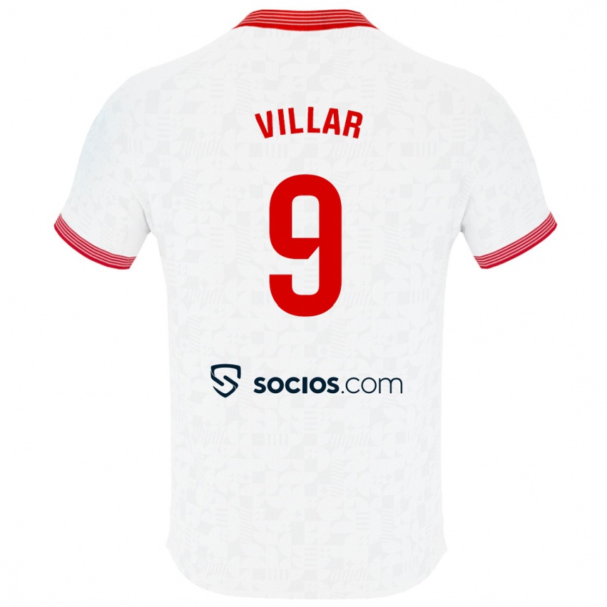 Kinder Fußball Iker Villar #9 Weiß Heimtrikot Trikot 2023/24 T-Shirt Luxemburg