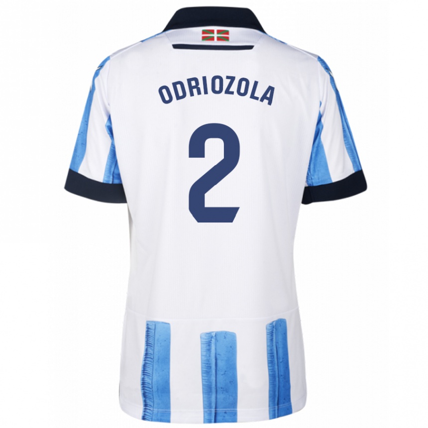 Kinder Fußball Alvaro Odriozola #2 Blau Weiss Heimtrikot Trikot 2023/24 T-Shirt Luxemburg