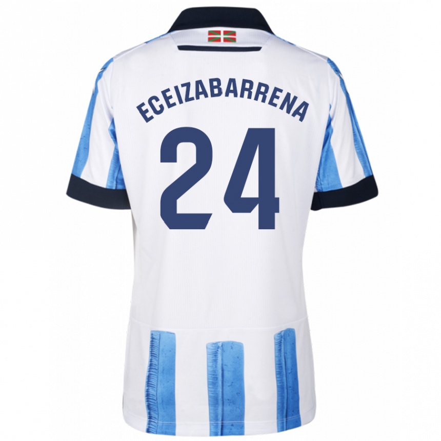Kinder Fußball Jon Eceizabarrena #24 Blau Weiss Heimtrikot Trikot 2023/24 T-Shirt Luxemburg