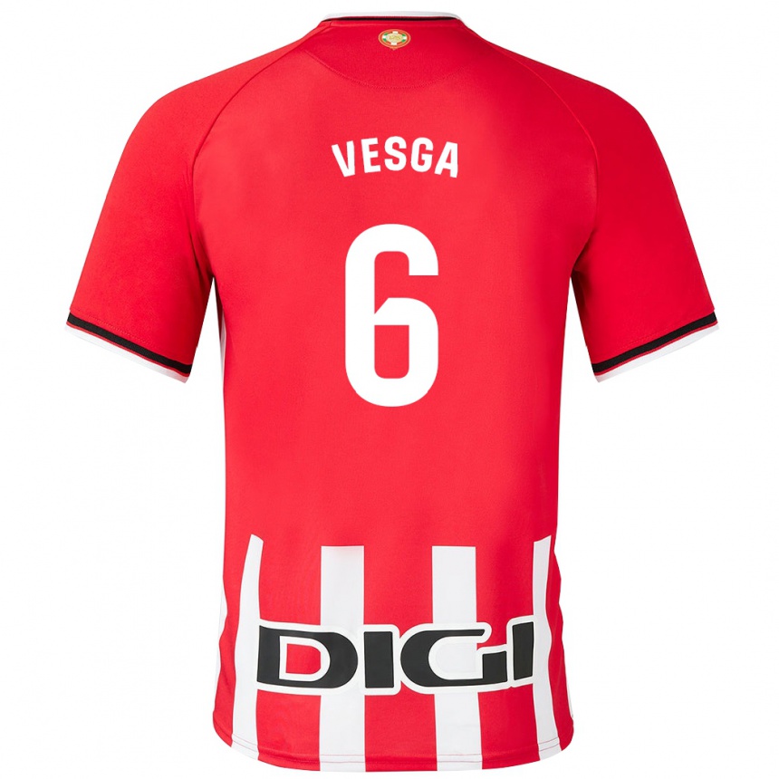 Kinder Fußball Mikel Vesga #6 Rot Heimtrikot Trikot 2023/24 T-Shirt Luxemburg