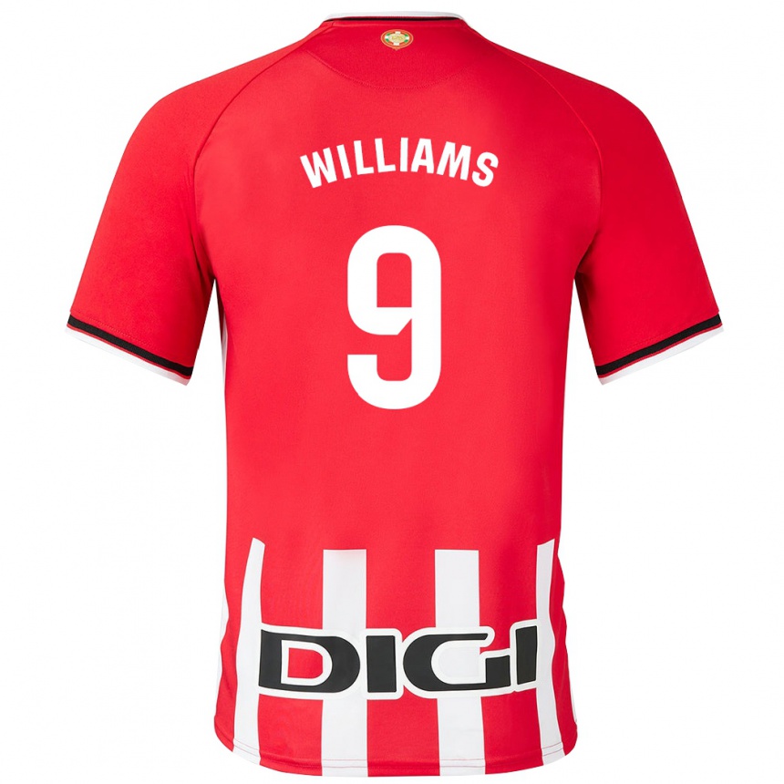 Kinder Fußball Iñaki Williams #9 Rot Heimtrikot Trikot 2023/24 T-Shirt Luxemburg