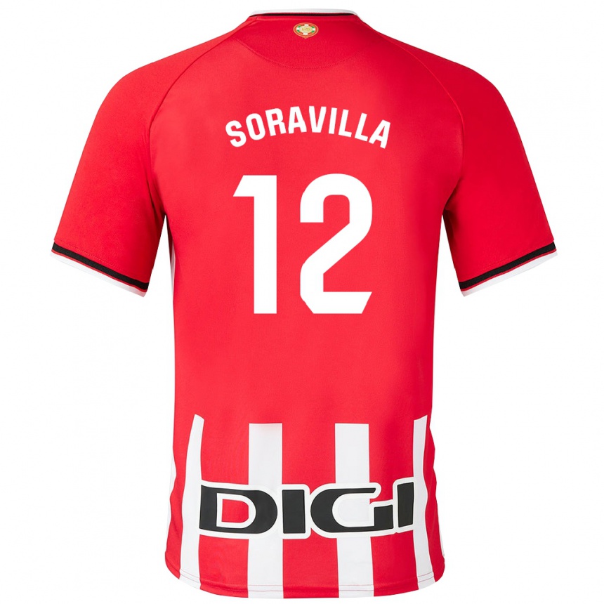 Kinder Fußball Ander Soravilla #12 Rot Heimtrikot Trikot 2023/24 T-Shirt Luxemburg