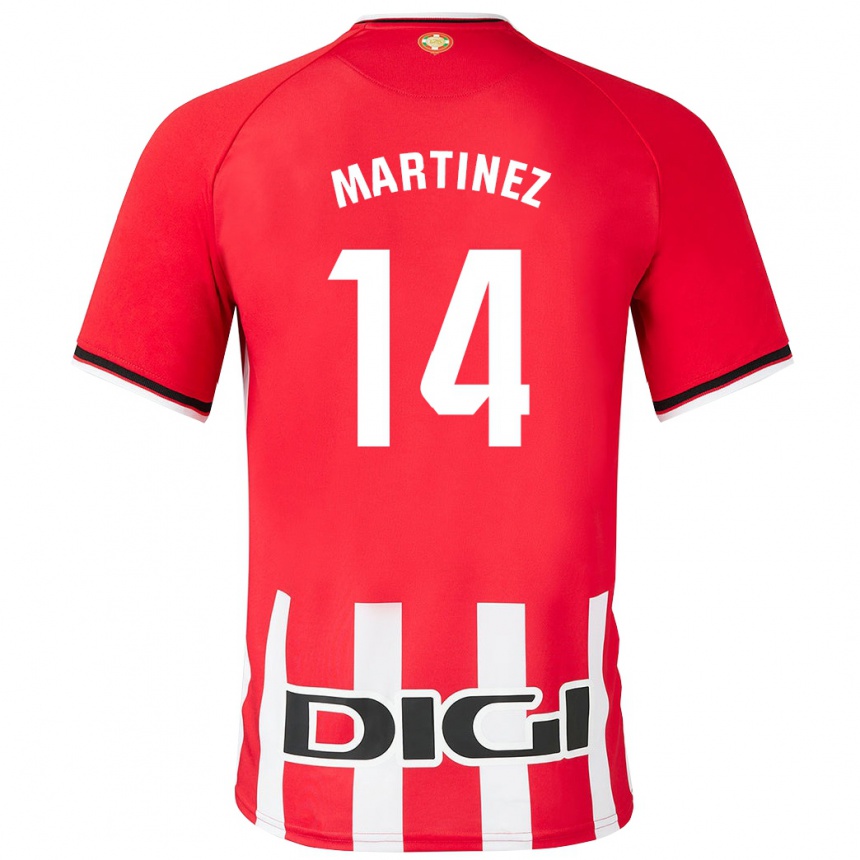 Kinder Fußball Pablo Martínez #14 Rot Heimtrikot Trikot 2023/24 T-Shirt Luxemburg