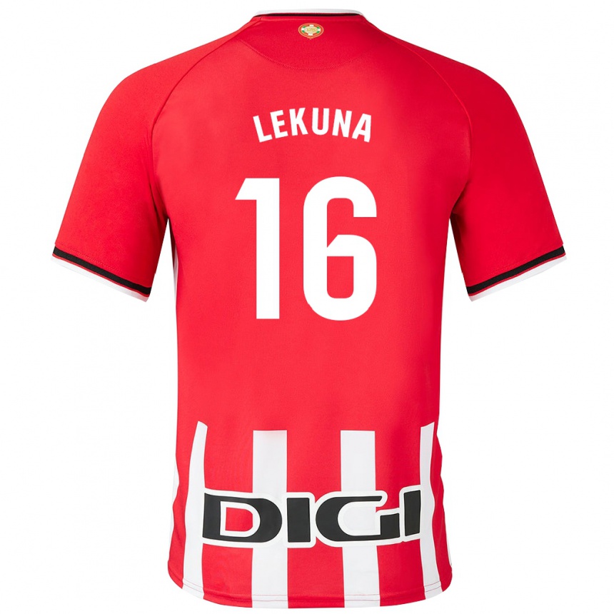 Kinder Fußball Adrián Lekuna #16 Rot Heimtrikot Trikot 2023/24 T-Shirt Luxemburg
