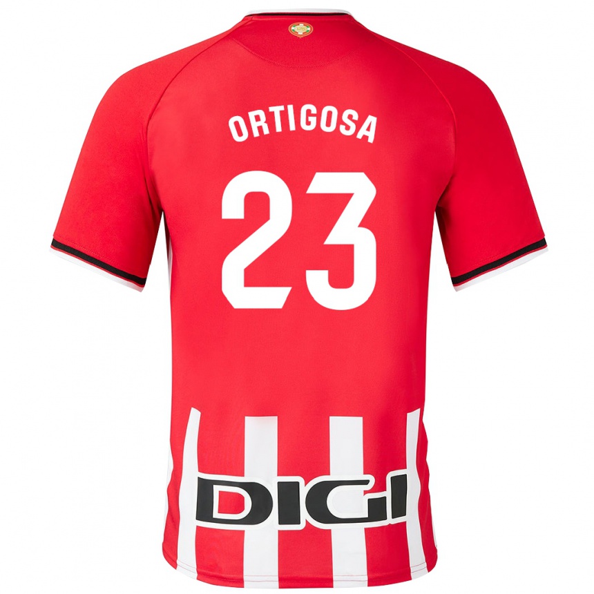 Kinder Fußball Aritz Ortigosa #23 Rot Heimtrikot Trikot 2023/24 T-Shirt Luxemburg