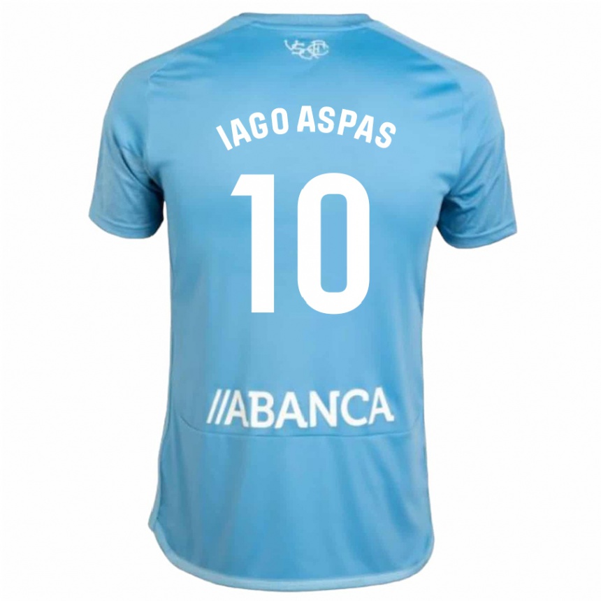 Kinder Fußball Iago Aspas #10 Blau Heimtrikot Trikot 2023/24 T-Shirt Luxemburg