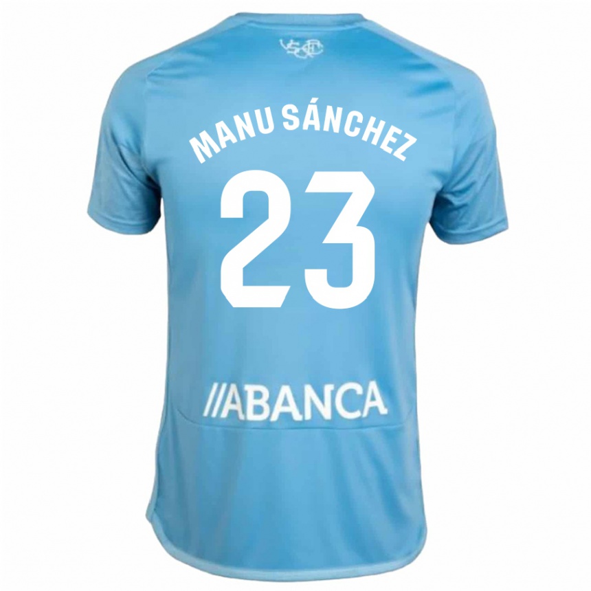 Kinder Fußball Manu Sanchez #23 Blau Heimtrikot Trikot 2023/24 T-Shirt Luxemburg