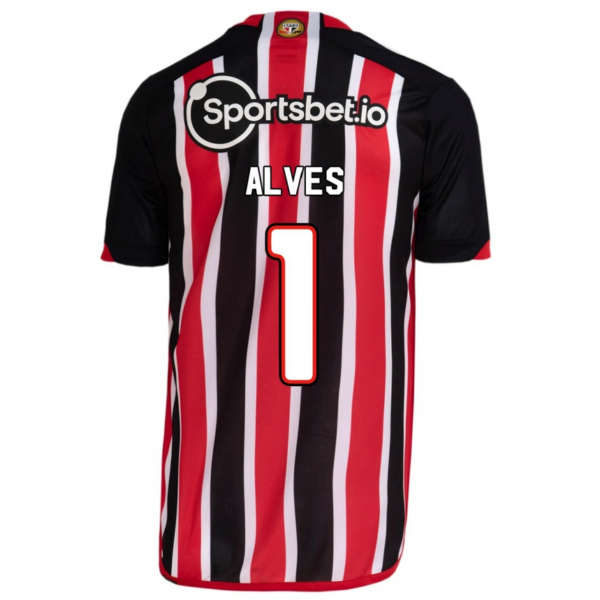 Kinder Fußball Felipe Alves #1 Blau Rot Auswärtstrikot Trikot 2023/24 T-Shirt Luxemburg