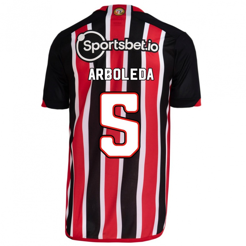 Kinder Fußball Robert Arboleda #5 Blau Rot Auswärtstrikot Trikot 2023/24 T-Shirt Luxemburg