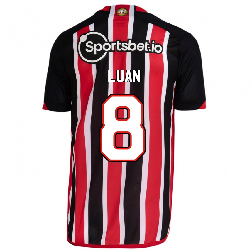 Kinder Fußball Luan #8 Blau Rot Auswärtstrikot Trikot 2023/24 T-Shirt Luxemburg