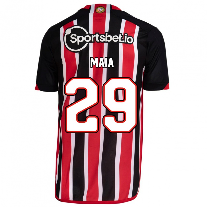 Kinder Fußball Pablo Maia #29 Blau Rot Auswärtstrikot Trikot 2023/24 T-Shirt Luxemburg