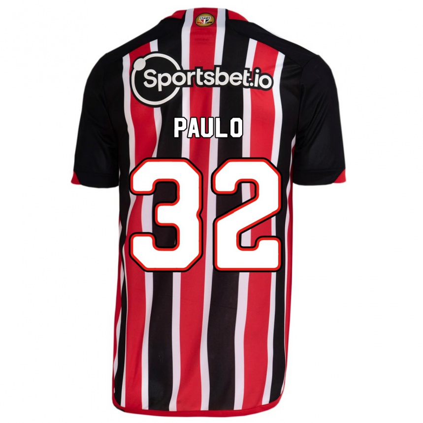 Kinder Fußball Marcos Paulo #32 Blau Rot Auswärtstrikot Trikot 2023/24 T-Shirt Luxemburg
