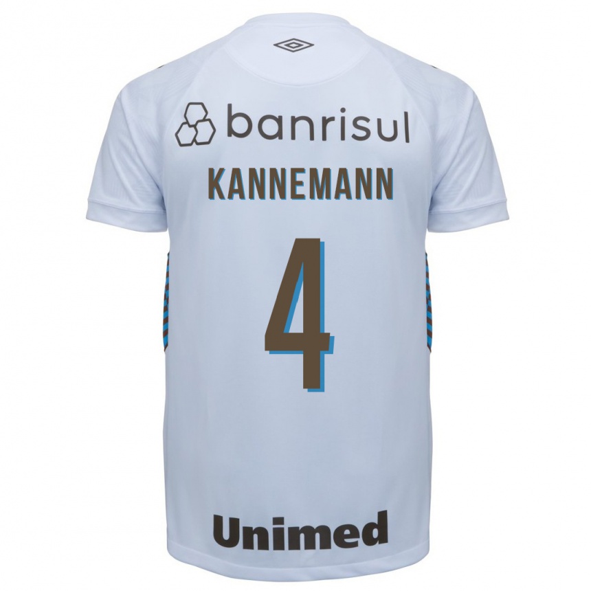 Kinder Fußball Walter Kannemann #4 Weiß Auswärtstrikot Trikot 2023/24 T-Shirt Luxemburg