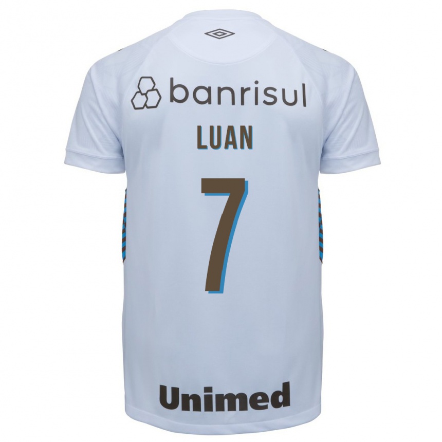 Kinder Fußball Luan #7 Weiß Auswärtstrikot Trikot 2023/24 T-Shirt Luxemburg
