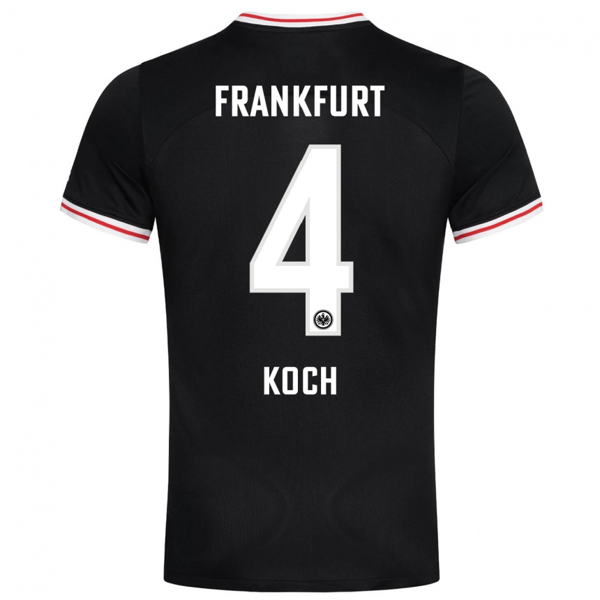 Kinder Fußball Robin Koch #4 Schwarz Auswärtstrikot Trikot 2023/24 T-Shirt Luxemburg