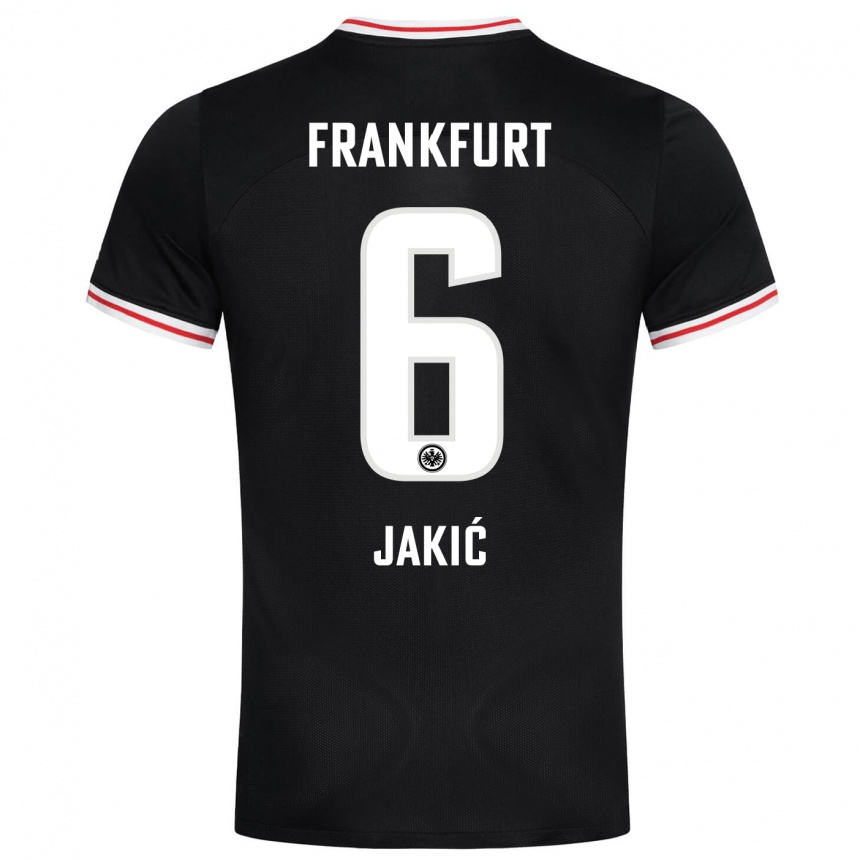 Kinder Fußball Kristijan Jakic #6 Schwarz Auswärtstrikot Trikot 2023/24 T-Shirt Luxemburg