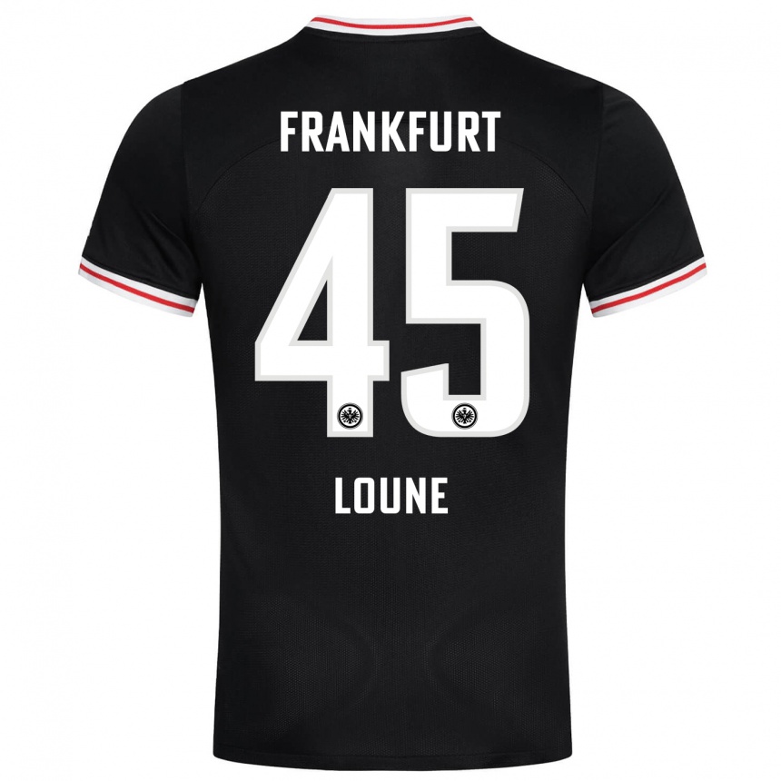 Kinder Fußball Mehdi Loune #45 Schwarz Auswärtstrikot Trikot 2023/24 T-Shirt Luxemburg