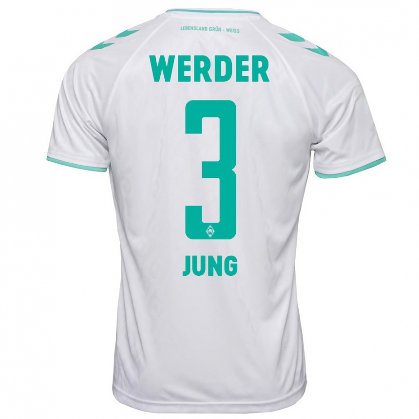 Kinder Fußball Anthony Jung #3 Weiß Auswärtstrikot Trikot 2023/24 T-Shirt Luxemburg