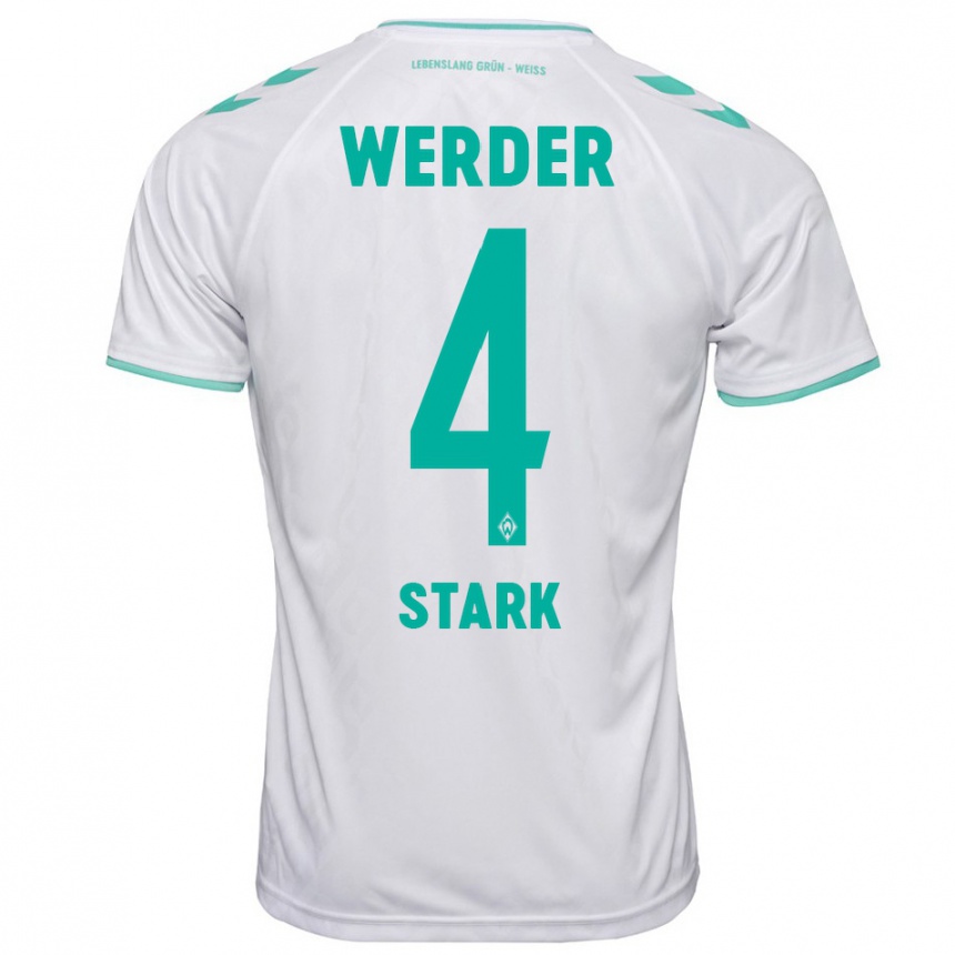 Kinder Fußball Niklas Stark #4 Weiß Auswärtstrikot Trikot 2023/24 T-Shirt Luxemburg