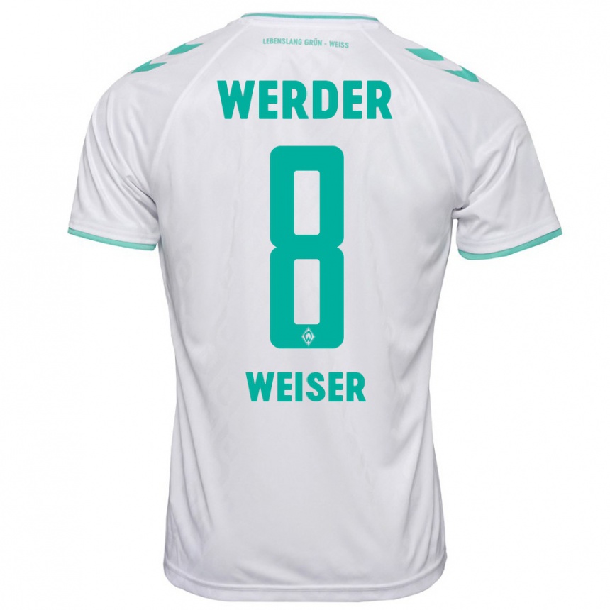 Kinder Fußball Mitchell Weiser #8 Weiß Auswärtstrikot Trikot 2023/24 T-Shirt Luxemburg