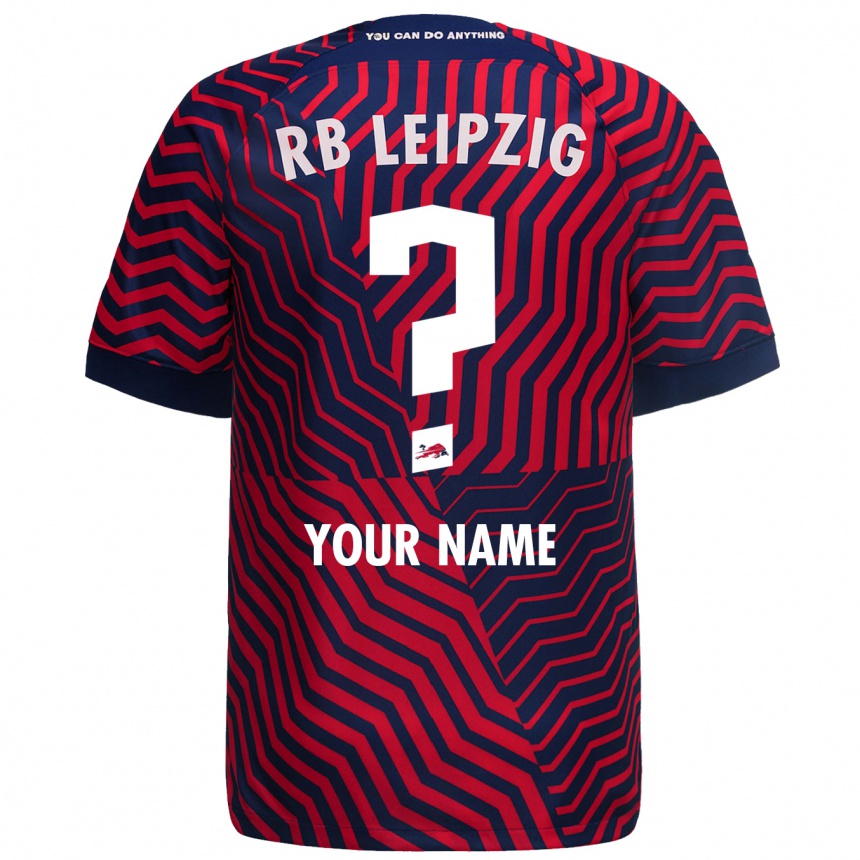 Kinder Fußball Ihren Namen #0 Blau Rot Auswärtstrikot Trikot 2023/24 T-Shirt Luxemburg
