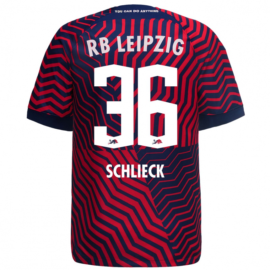 Kinder Fußball Timo Schlieck #36 Blau Rot Auswärtstrikot Trikot 2023/24 T-Shirt Luxemburg