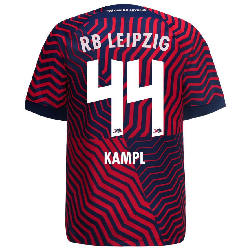 Kinder Fußball Kevin Kampl #44 Blau Rot Auswärtstrikot Trikot 2023/24 T-Shirt Luxemburg